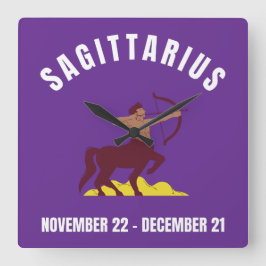 Sternzeichen Sagittarius Quadratische Wanduhr