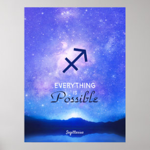 Sternzeichen Schütze Träumerischer Himmel Zitat Po Poster