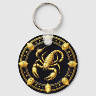 Sternzeichen Skorpion Design mit goldenem Skorpion Schlüsselanhänger