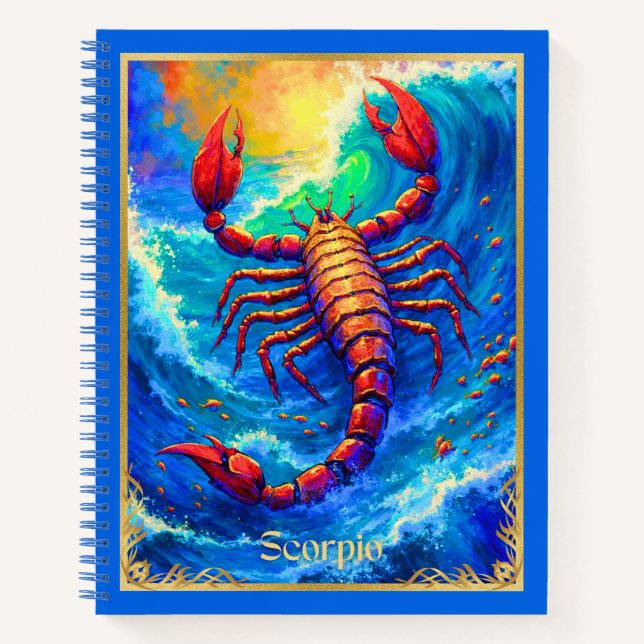 Sternzeichen Skorpion in Deep Waters Journal Notizbuch (Vorderseite)