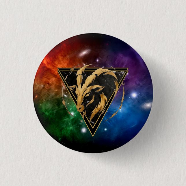 Sternzeichen Steinbock Abzeichen Astrologie-Gesche Button (Vorderseite)