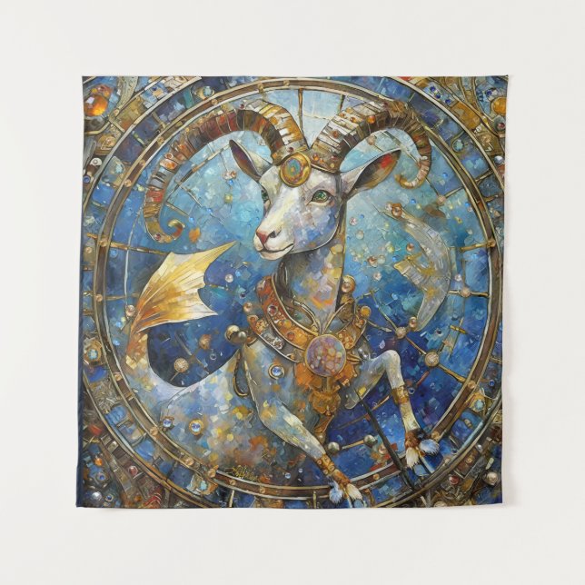 Sternzeichen - Steinbock der Meeresziege Wandteppich (Vorderseite)