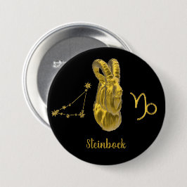 Sternzeichen Steinbock, gold - Button
