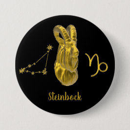 Sternzeichen Steinbock, gold -  Button