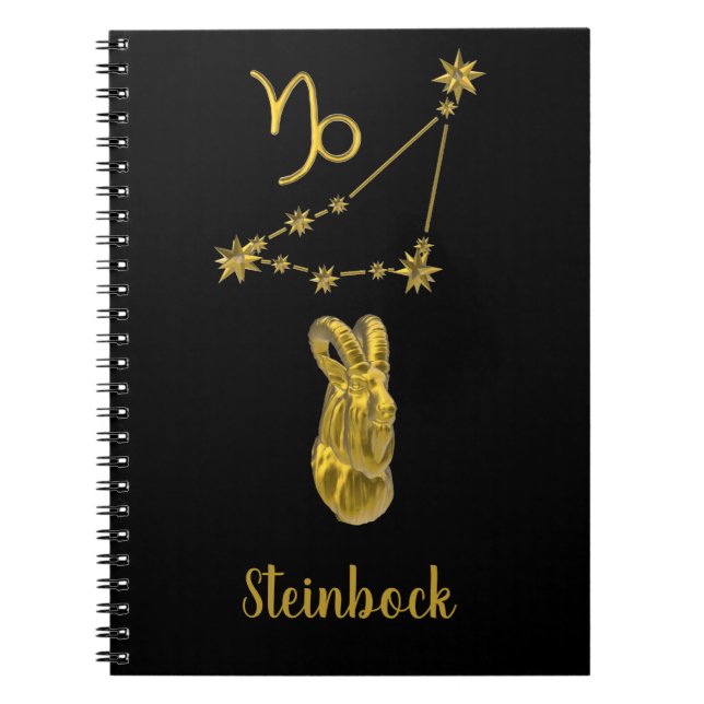 Sternzeichen Steinbock, gold -  Notizblock (Vorderseite)
