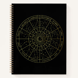Sternzeichen-Sternbild-Sternbilder Gold-Karte Notizbuch