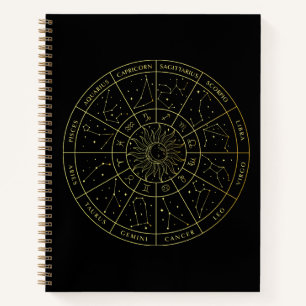Sternzeichen-Sternbild-Sternbilder Gold-Karte Notizbuch
