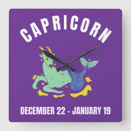 Sternzeichen von Capricorn Quadratische Wanduhr