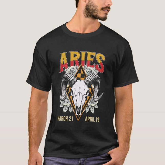 Sternzeichen Widder Zeichen Konstellation Geburtst T-Shirt (Vorderseite)