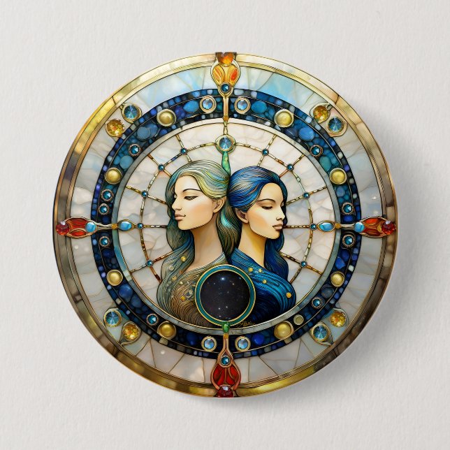 Sternzeichen - Zwillinge Button (Vorderseite)