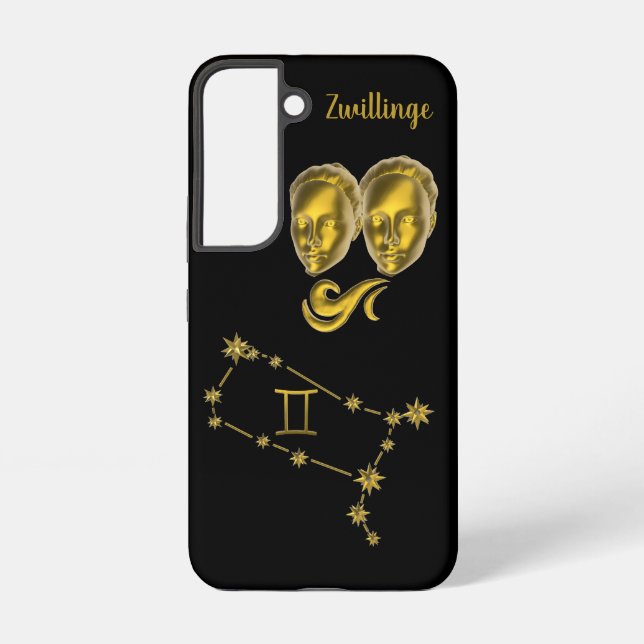Sternzeichen Zwillinge, gold -  Samsung Galaxy Hülle (Rückseite)