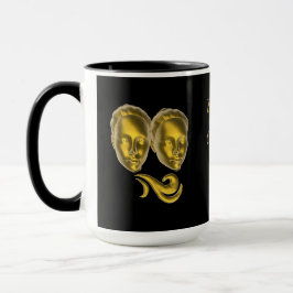 Sternzeichen Zwillinge, gold -  Tasse