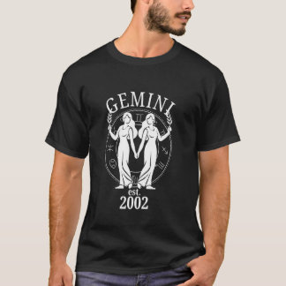 Sternzeichen Zwillinge Zwillinge geboren 2002 T-Shirt