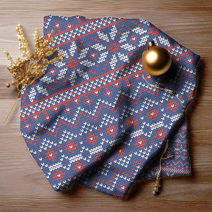 Stetch Pattern2 Navy/Red ID208 Stoff