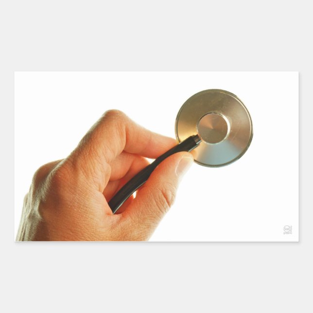 stethoscoop ziekenhuis ziek beter beterschap ziekt rechteckiger aufkleber (Vorderseite)