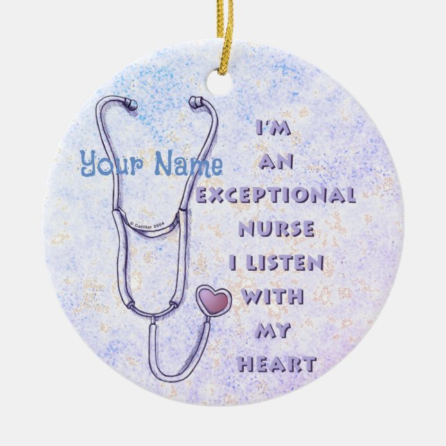 Stethoscope außerordentliche Krankenschwester Keramik Ornament (Vorne)
