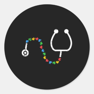 Stethoscope Autism Awareness Medical Rn Nurse Doct Runder Aufkleber