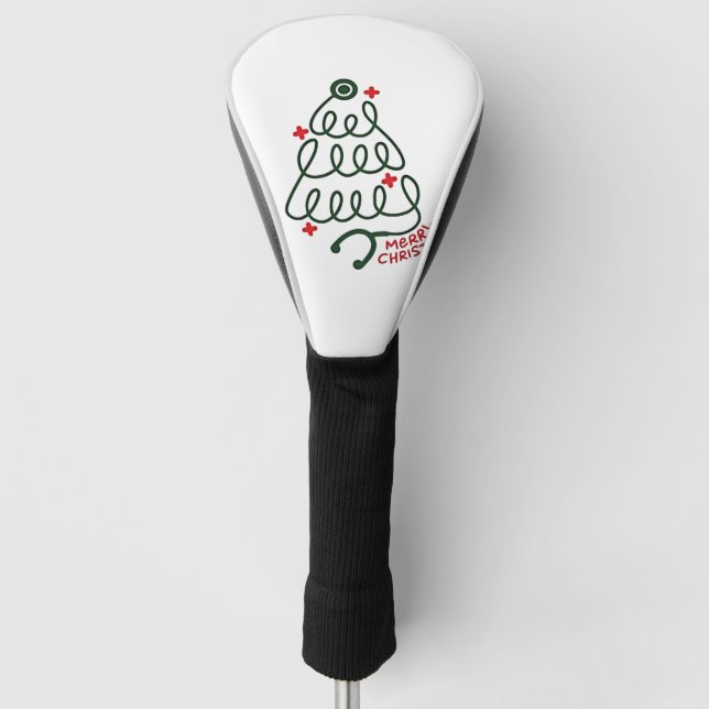 Stethoscope Christmas Tree Lights Nursing Scrubs Golf Headcover (Vorderseite)