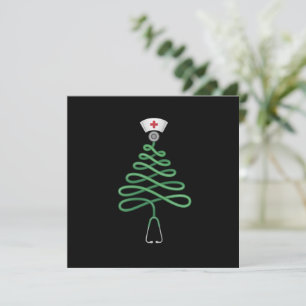 Stethoscope Christmas Tree Nurse Scrub Xmas Feiertagskarte