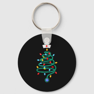 Stethoscope Christmas Tree Registered Doctor Nurse Schlüsselanhänger