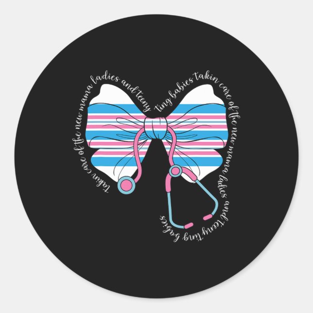 Stethoscope Coquette Bow Ba2 Runder Aufkleber (Vorderseite)