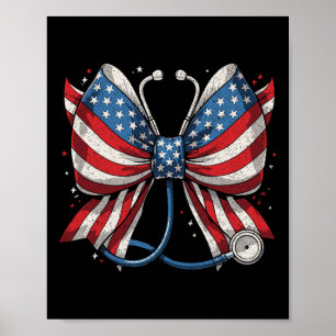 Stethoscope Coquette Bow Rn Nurse 4. Poster
