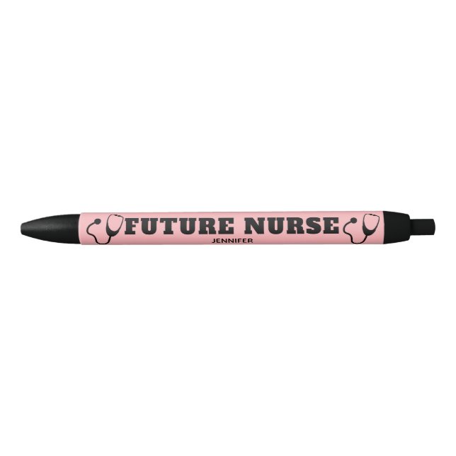 Stethoscope Coral Pink Personalisiert Kugelschreiber (Vorderseite)
