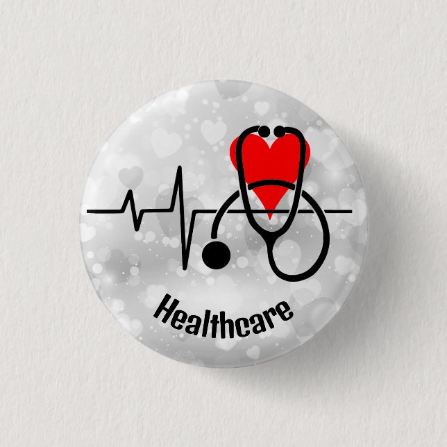 Stethoscope Doctor Nurse Health Button (Vorderseite)