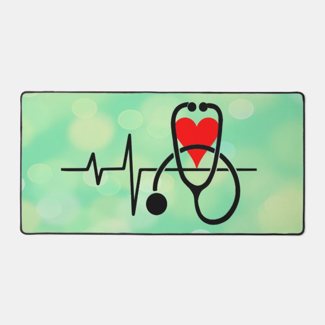 Stethoscope Doctor Nurse Healthcare Desk Pad Schreibtischunterlage (Vorderseite)