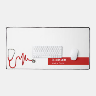 Stethoscope ECG Wave EKG Heartbeat Line Médicale