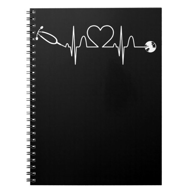 Stethoscope EKG Heartbeat Nurse Heart Hospital Notizblock (Vorderseite)