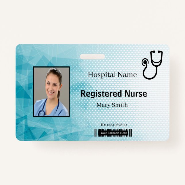 Stethoscope Geometric Medical Foto ID Ausweis (Vorderseite)