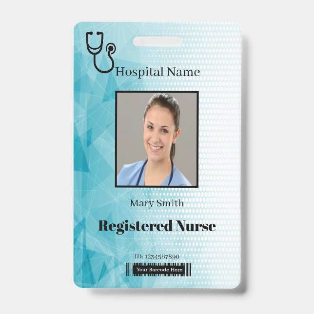 Stethoscope Geometric Vertical Foto ID Ausweis (Vorderseite)