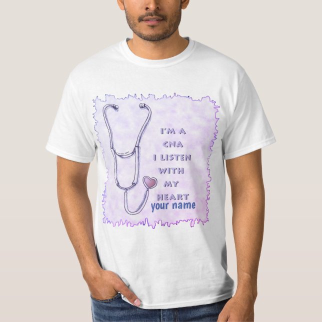 Stethoscope Heart CNA Nurse T-Shirt (Vorderseite)
