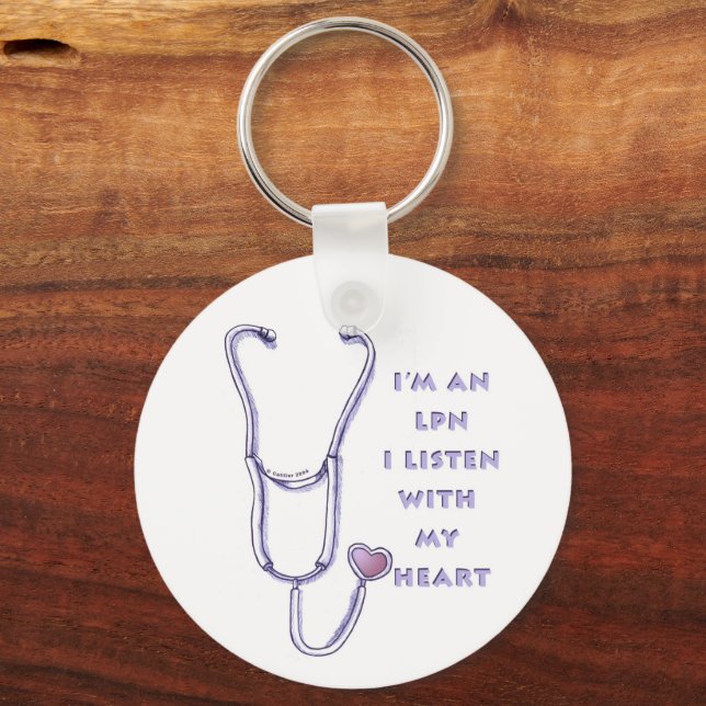 Stethoscope heart LPN Nurse Schlüsselanhänger (Vorderseite)
