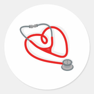 Stethoscope Heart Runder Aufkleber
