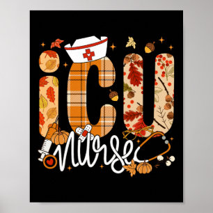 Stethoscope Icu Nurse Fall Yall Herbstverläufe als Poster