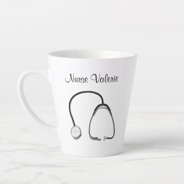 Stethoscope Infirmières Médecins Latte Mug (Gauche)