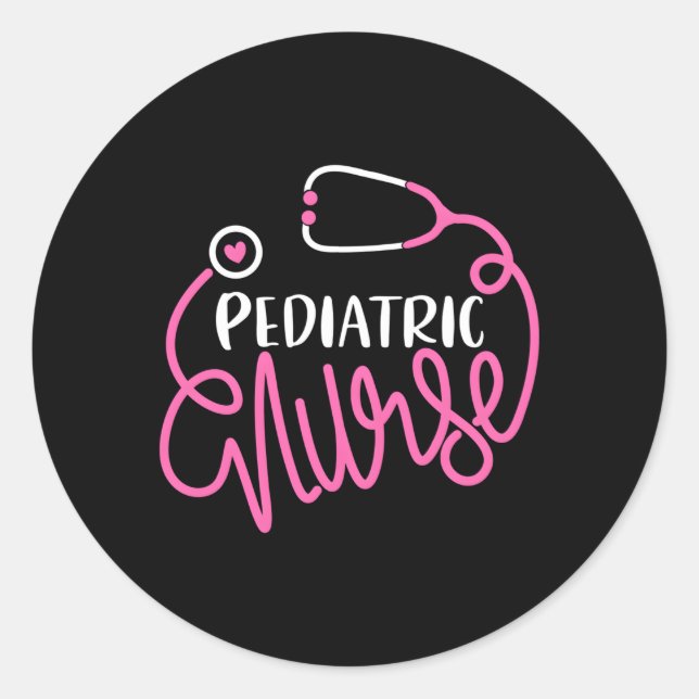 Stethoscope Kinderarzt Nursing S Runder Aufkleber (Vorderseite)