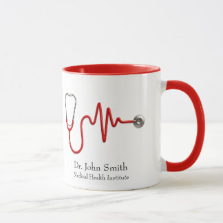 Stethoscope Medical ECG Wave EKG Heartbeat Line Tasse