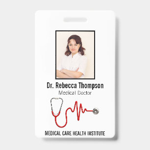 Stethoscope Medical ECG Wave EKG Line Foto-ID Ausweis