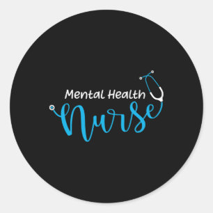 Stethoscope Mental Health Nurse Runder Aufkleber