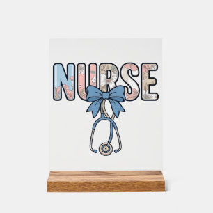 Stéthoscope Nurse Bow Floral Vintage