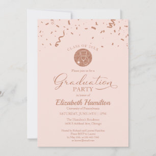 Stethoscope Nursing School Grad Party Rose Gold Einladung