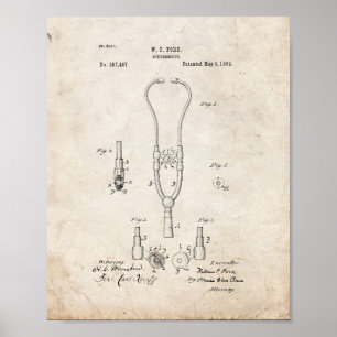 Stethoscope Patent - alter Blick Doktors Poster