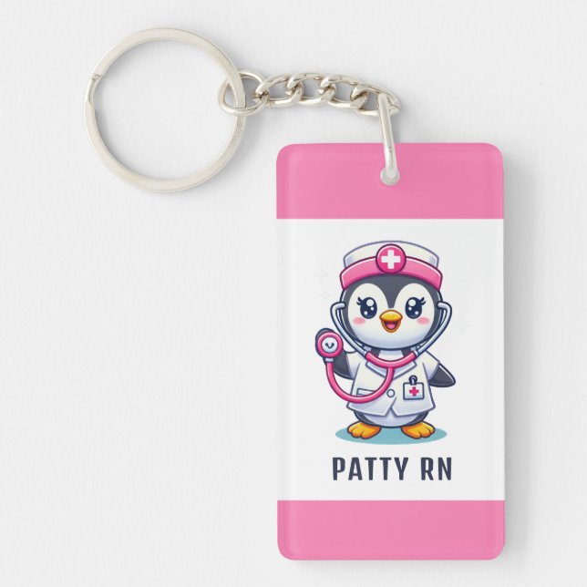 Stethoscope rose Infirmier pinguin mignon personna (Devant)