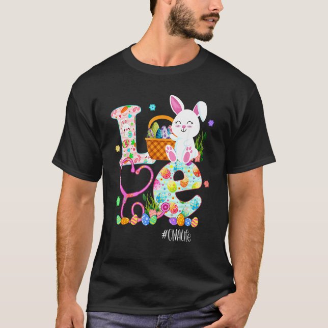 Stethoscope Scrub Cna Krankenversicherung Ostertag T-Shirt (Vorderseite)