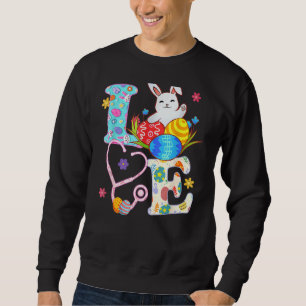 Stethoscope Scrub Life Nurse Bunny Oaster Day Outo Sweatshirt