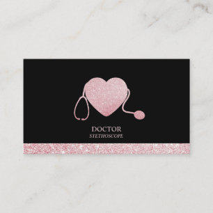 Stethoscope Sparkling Heart Visitenkarte