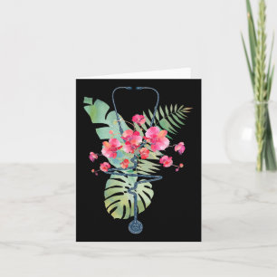 Stethoscope Tropical Blume Summer Aloha Hawaii R Karte